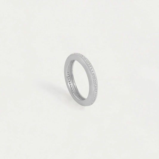 Colette Pave Thick Stacking Ring, Silver - 7