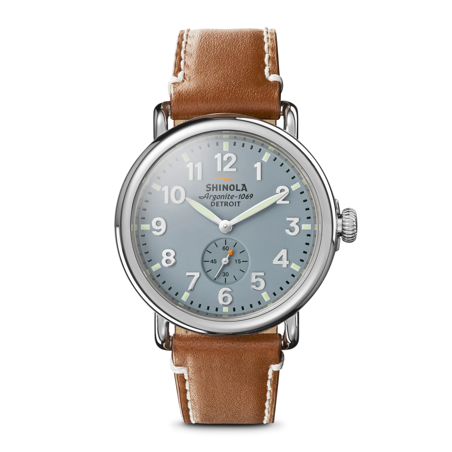 Runwell Sub Second Watch 41mm, Gray/Blue w Leather Strap