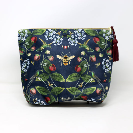 Ark Paper Velvet Wash Bag - Queen Bee Navy