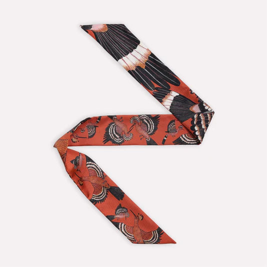 Ardmore Silk Twill - Hoopoe Hop - Rust 86cm