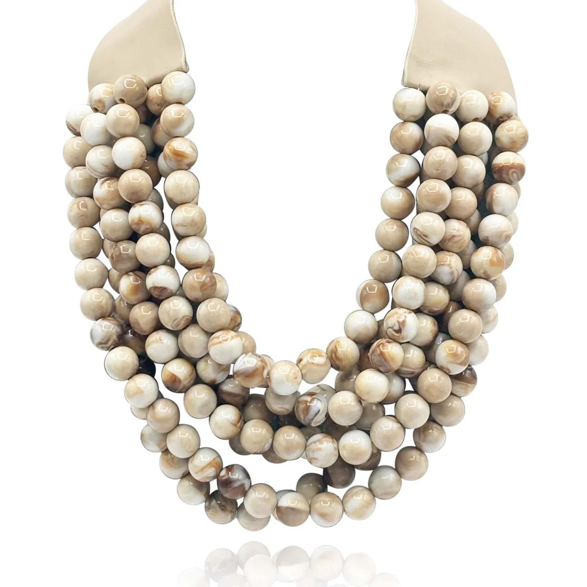 Multi Strand Ivory Agate Magnetic Clasp
