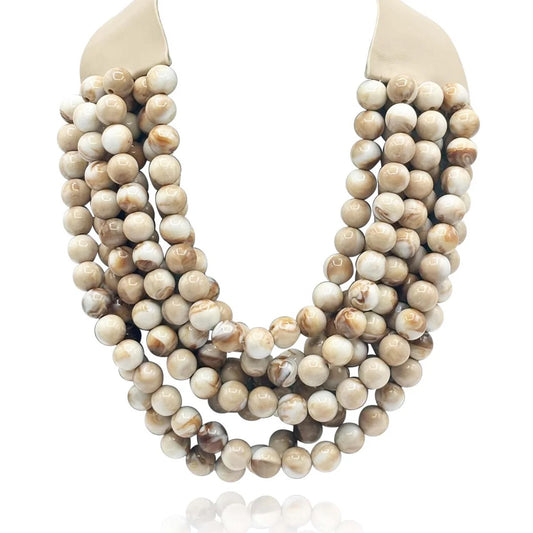 Multi Strand Ivory Agate Magnetic Clasp