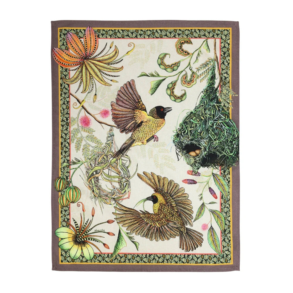 Thanda Nests Tea Towel, Stone