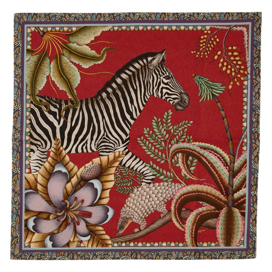 Thanda Stripe Napkins, Royal Red, Pair