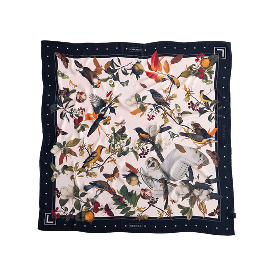 Muzaluci Retro Birds, Black, 28X28 in