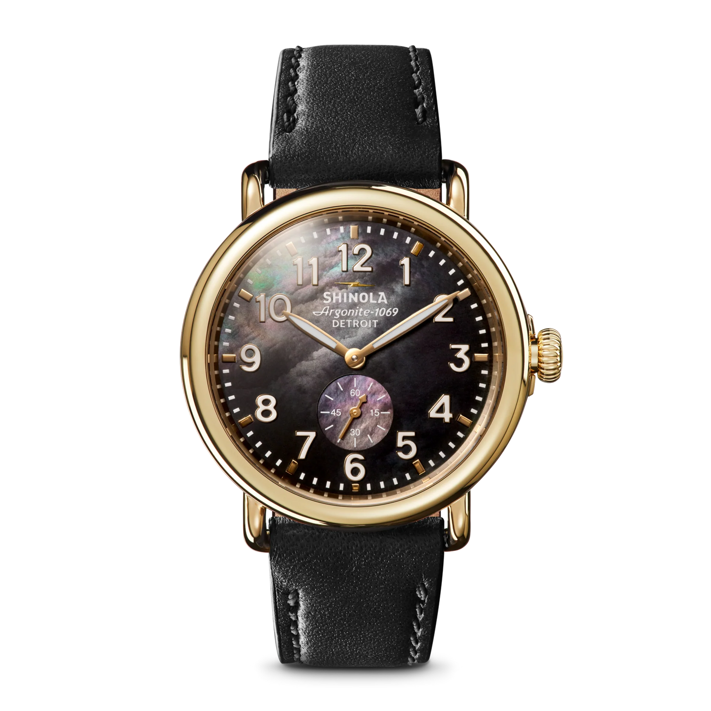 Watch: Runwell Sub Second 41mm, Mop Black Leather Strap