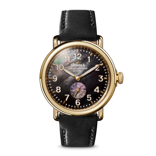 Watch: Runwell Sub Second 41mm, Mop Black Leather Strap