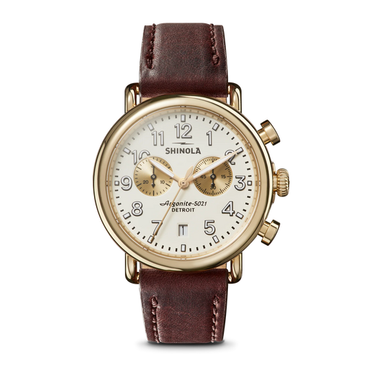 Watch: Runwell 2 Eye Chrono 41mm, Cattail Leather Strap