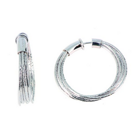 Pesavento DNA Spring Small Hoops, Rhodium