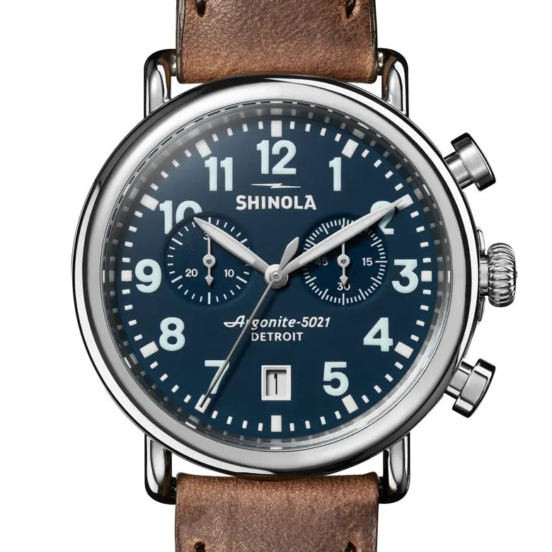 Runwell 2 Eye Chrono 41mm, British Tan Leather