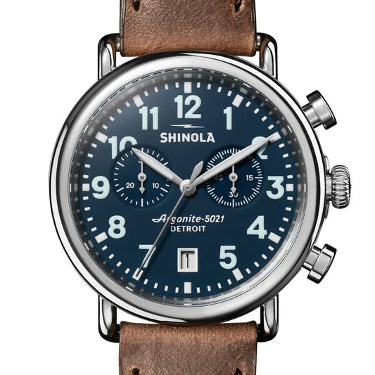 Runwell 2 Eye Chrono 41mm, British Tan Leather