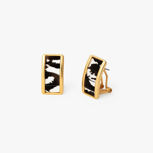 Brackish Sugar Loaf Rectangle Stud Earring Gold