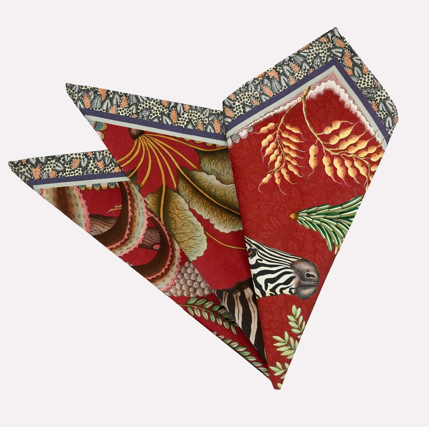 Thanda Stripe Napkins, Royal Red, Pair