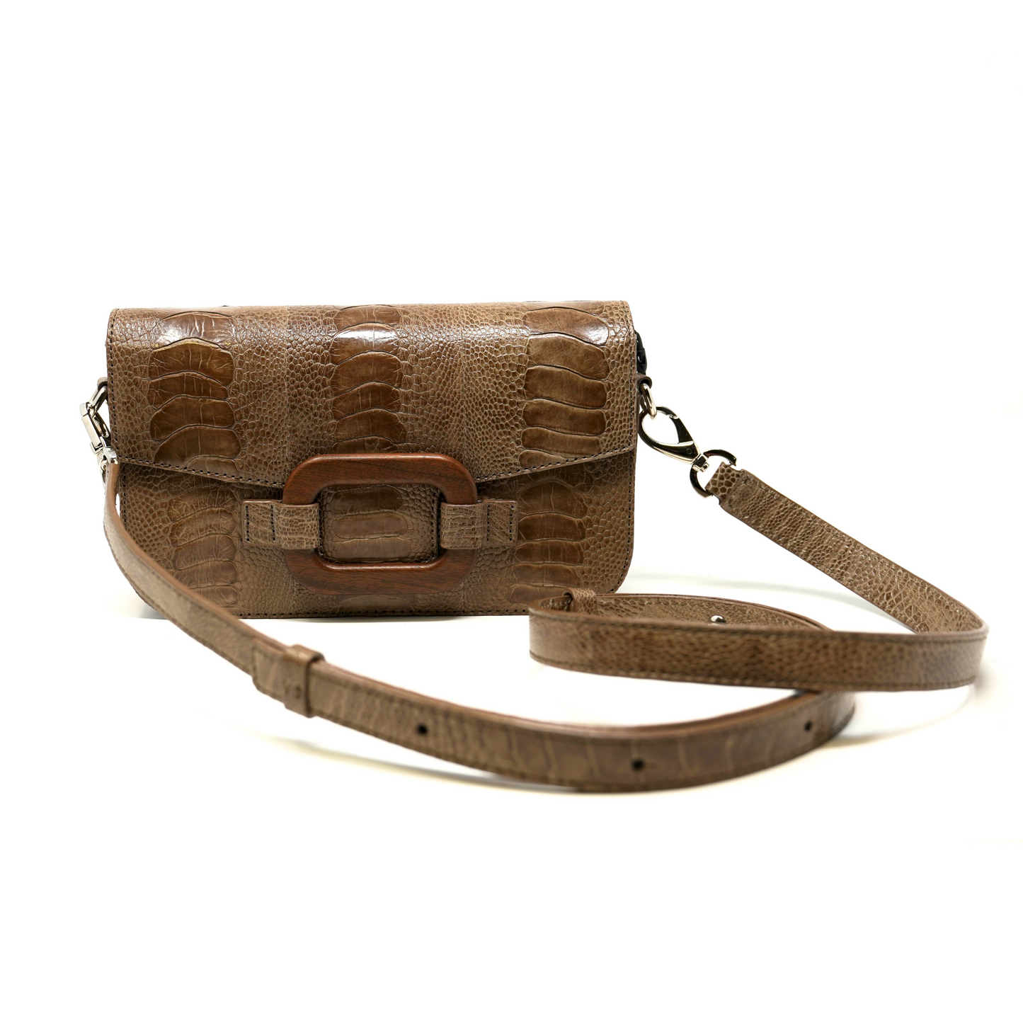 Deya Crossbody DW Ring Ostrich Nutmeg