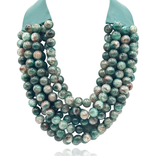 Multi Strand Green Onyx Magnetic Clasp