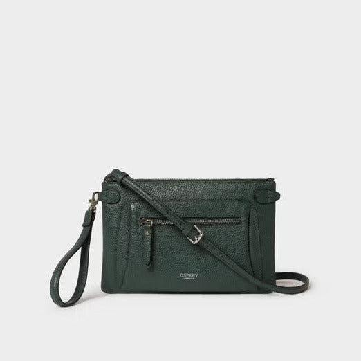 The Ruby Leather Crossbody Clutch, Forest