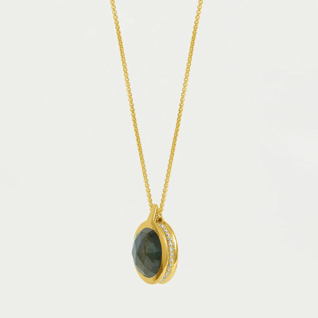 Ipanema Gemstone Pendant Necklace, Labradorite / Moonstone