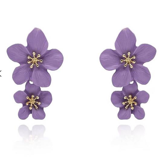 Lavender Floral Earrings