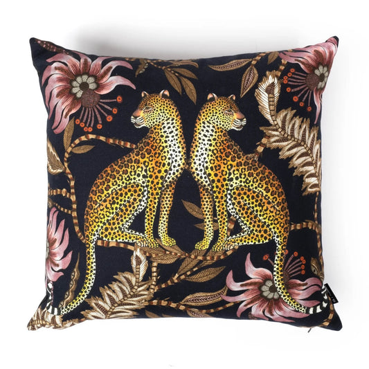 Lovebird Leopards Pillow - Night