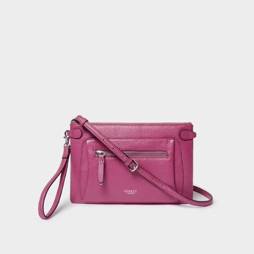 The Ruby Leather Crossbody Clutch, Wild Orchid