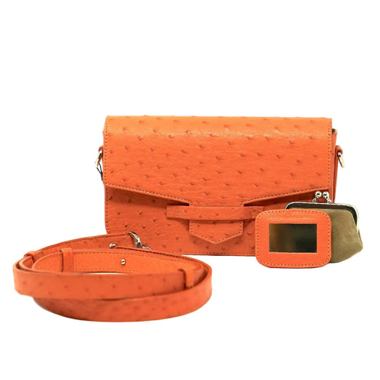 Caia Crossbody Ostrich Tangerine