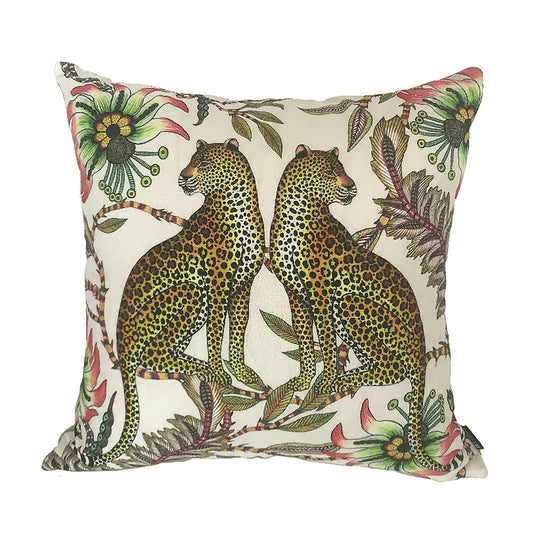 Lovebird Leopards Pillow - Parakeet