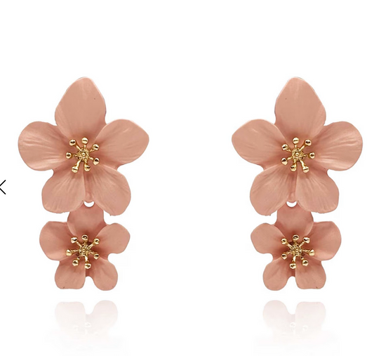 Pale Pink Floral Earrings