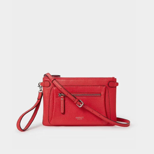 The Ruby Leather Crossbody Clutch, Red